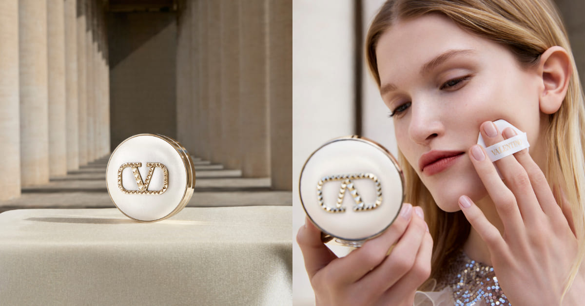 Valentino Beauty「鉚釘白氣墊」9月秒殺上市！高訂皮革設計、水光妝效，日韓讚：專櫃美妝最強勁敵
