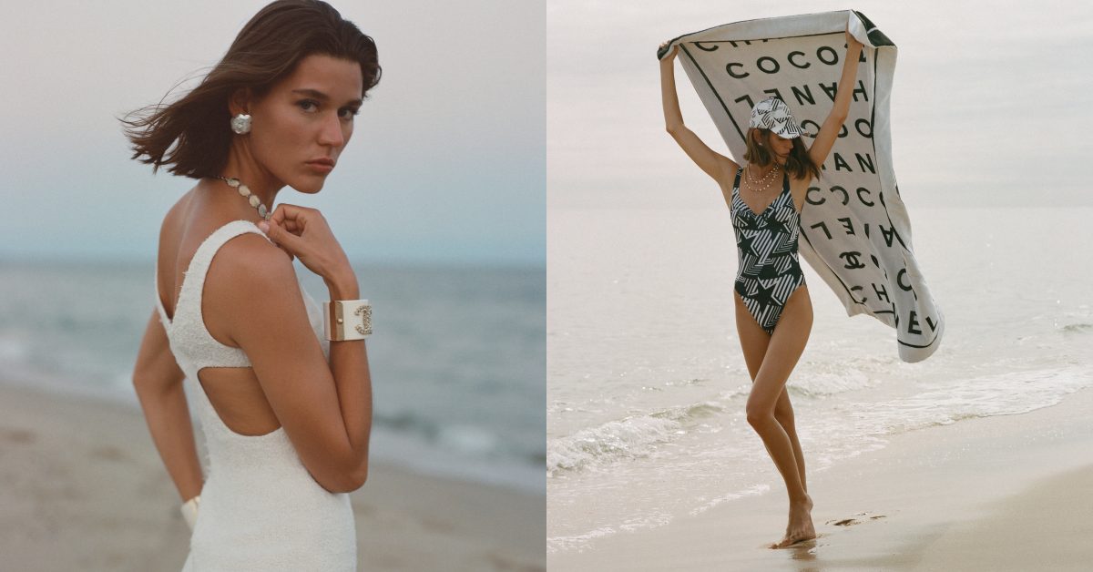 Chanel度假穿搭提案：夏日限定「CocoBeach」登場，毛巾布雙色鞋、珍珠漁夫帽…每款單品都是夏日時髦關鍵字