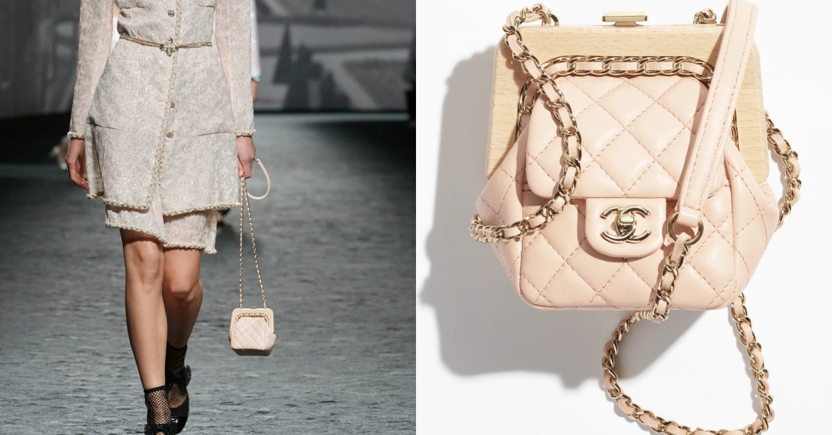 Chanel這款「木頭迷你包」太吸睛！菱格紋、雙C logo加上兩款配色，全部都太迷人了