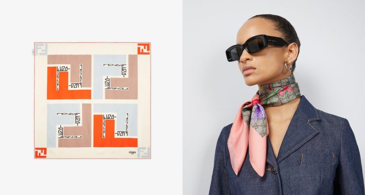 2024秋冬「精品Logo絲巾」6選：Gucci、Dior復古圖騰百搭，LV、Fendi藝術風格值得收藏！