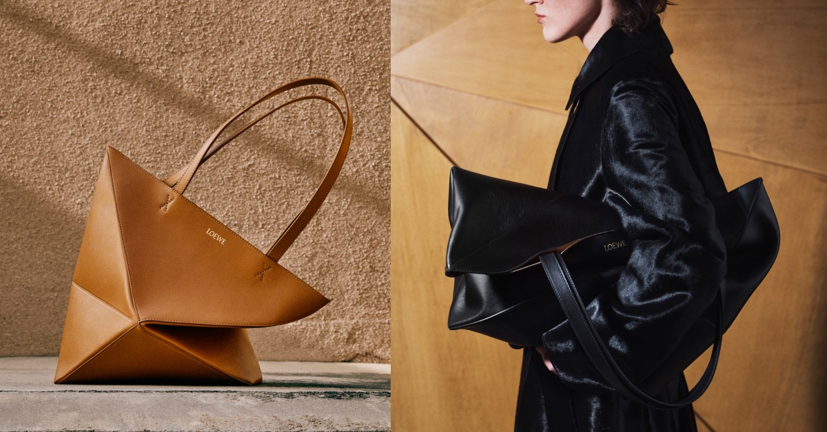 Loewe「Puzzle」變身成最時髦托特包？可折疊、拼接設計、超大容量，下半年的財報營收就靠它？