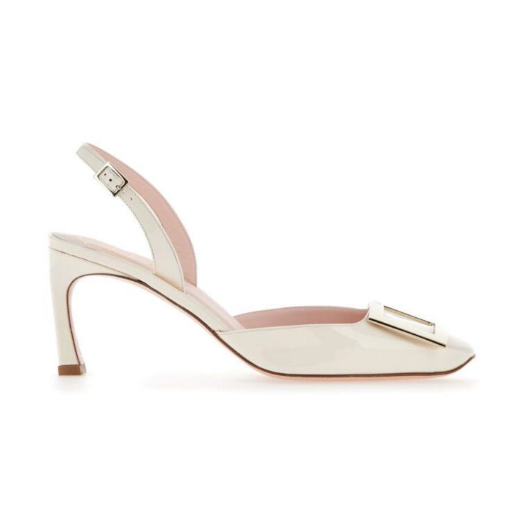 Roger Vivier 2025春夏「方釦鞋」8雙必收：粉橘撞色俏皮，「牛皮夾腳涼鞋」輕盈又優雅！