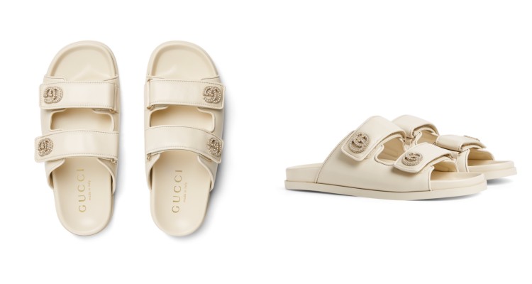 2025春夏「精品涼鞋」推薦Top 7！Gucci水鑽雙G標誌最吸睛，Loewe絨面皮革時髦百搭