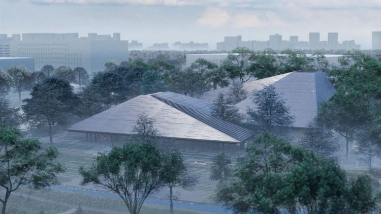 新竹「未來美術館」正式進入籌備階段，預計 2030 年正式完工。基地坐落於新竹縣立總圖書館旁，鄰近東興圳公園，周遭綠意充沛。建築由竹間聯合建築師事務所操刀，設計師以「三合院」為靈感，透過低斜屋頂線與木構造建築弱化量體厚重感，並藉由時間與光影的變化增添趣味性與層次感。