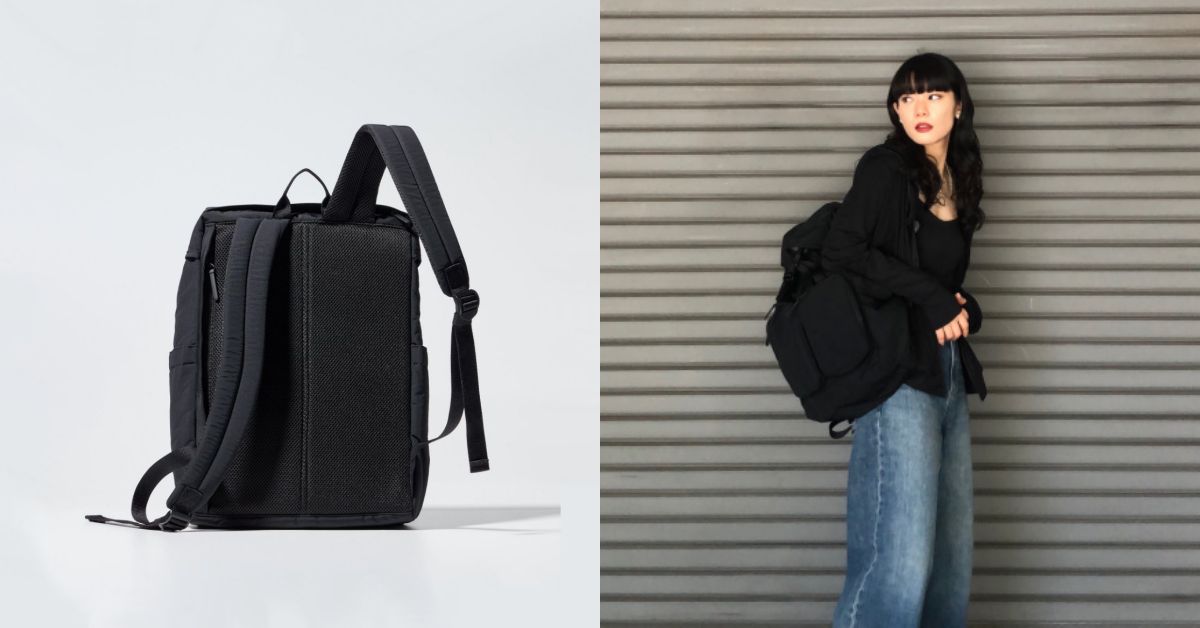 Uniqlo 全新多口袋後背包的拉鍊設計,能一手拉起、關上,為通勤族增添更多方便性。以將手機、鑰匙放入前方或兩側的口袋裡,需要時,直接打開,就能找到想要的物件