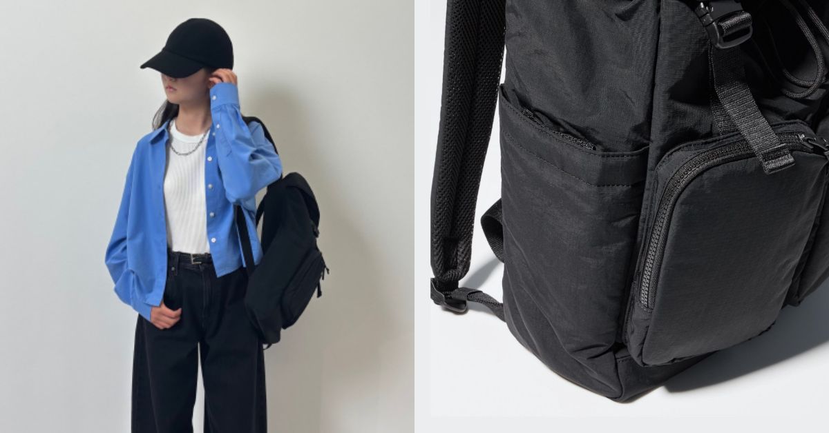Uniqlo 全新多口袋後背包,從雨傘、隨行杯、平板電腦、筆記本,都能透過不同口袋的分類,區隔開來,同時具備足夠的保護性,即使是下雨天背出門,也不需要太過擔心。
